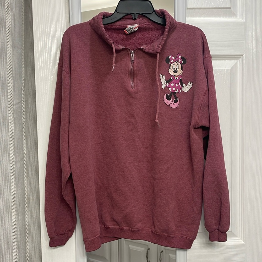 Vintage Disney Minnie Mouse Quarter Zip Sweatshirt szL